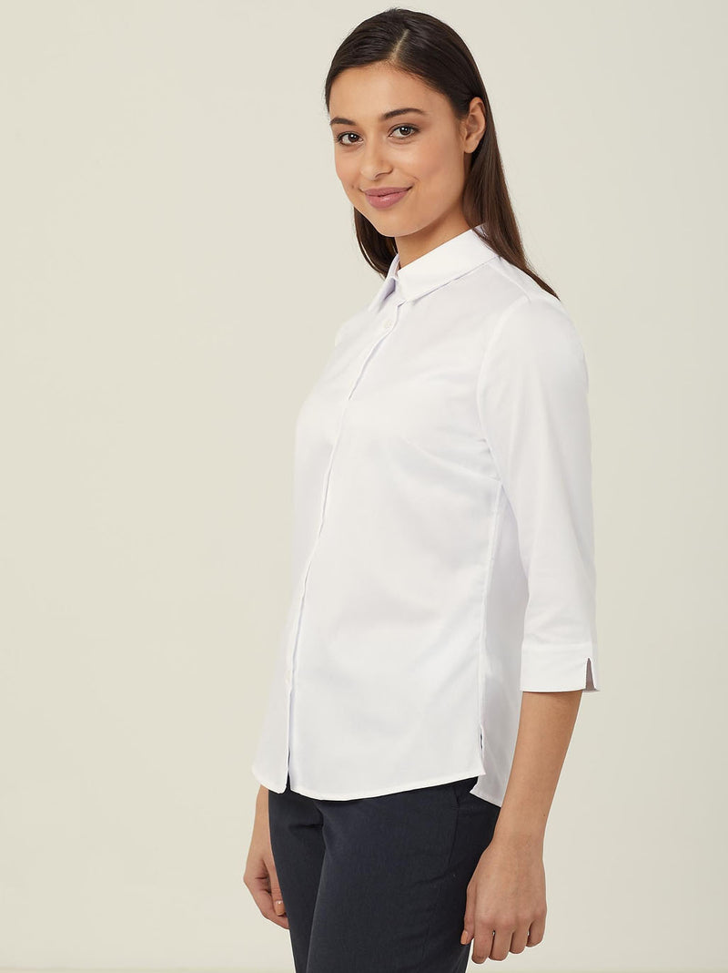 NNT CATUFP Stretch Textured Twill 3/4 Sleeve Shirt Ladies – product photo