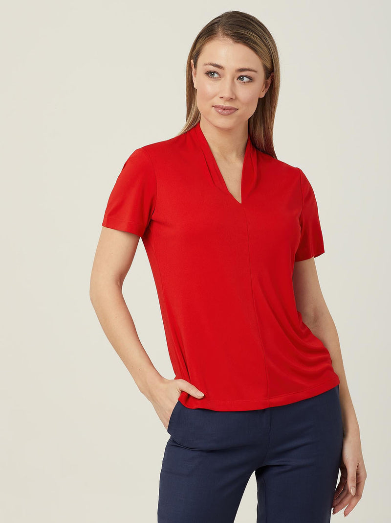 NNT CATUHP Matt Jersey V-Neck Top Ladies – product photo