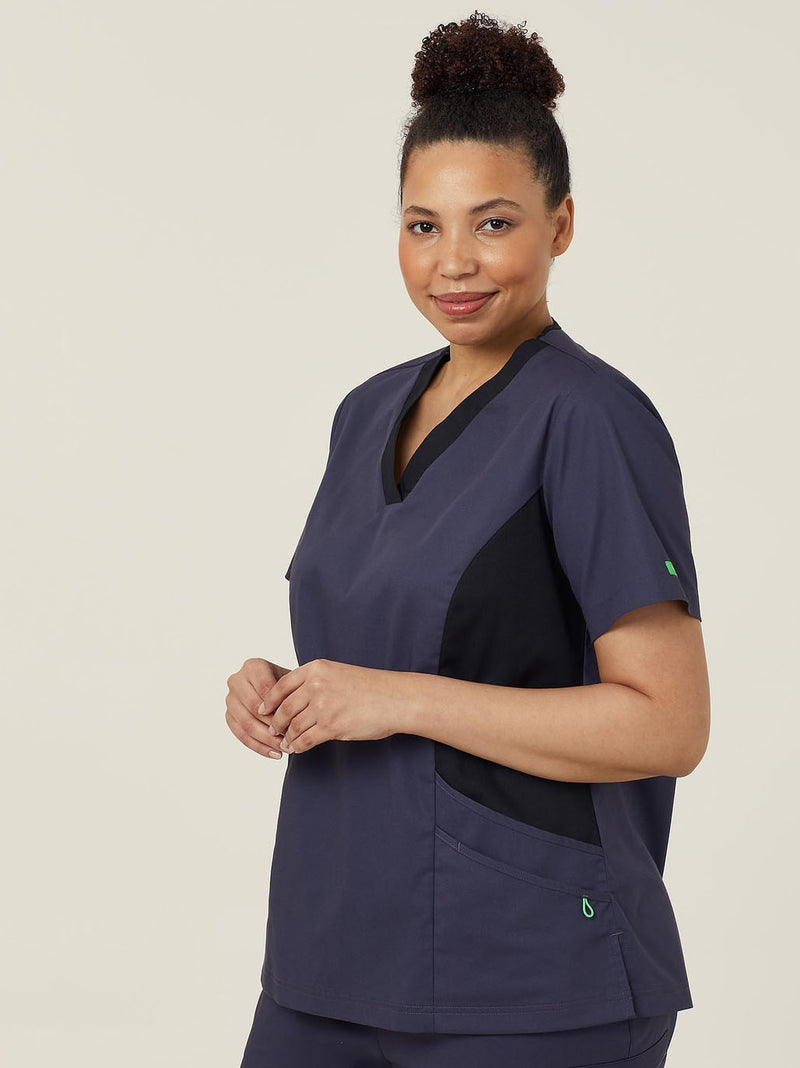 NNT CATULL Nightingale V-neck Contrast Scrub Top Ladies – product photo