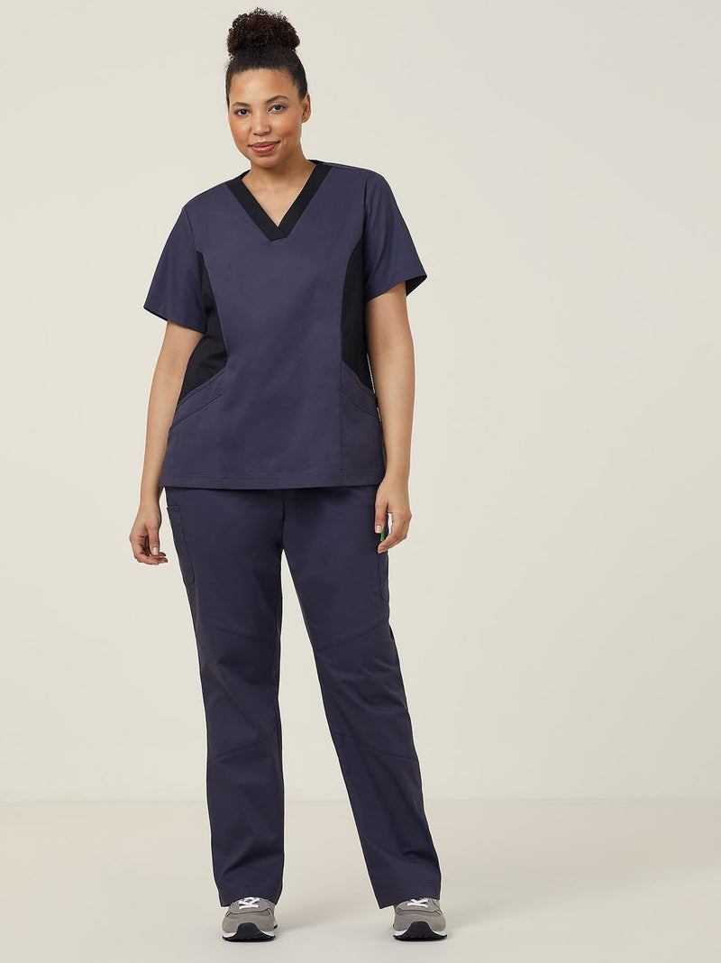 NNT CATULL Nightingale V-neck Contrast Scrub Top Ladies – product photo