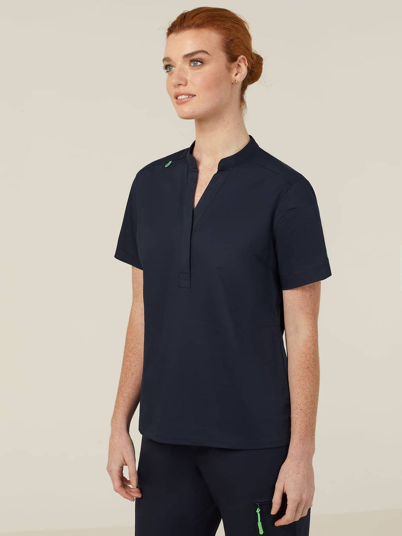 NNT CATUMM Blackburn Mandarin Collar Scrub Top Ladies – product photo