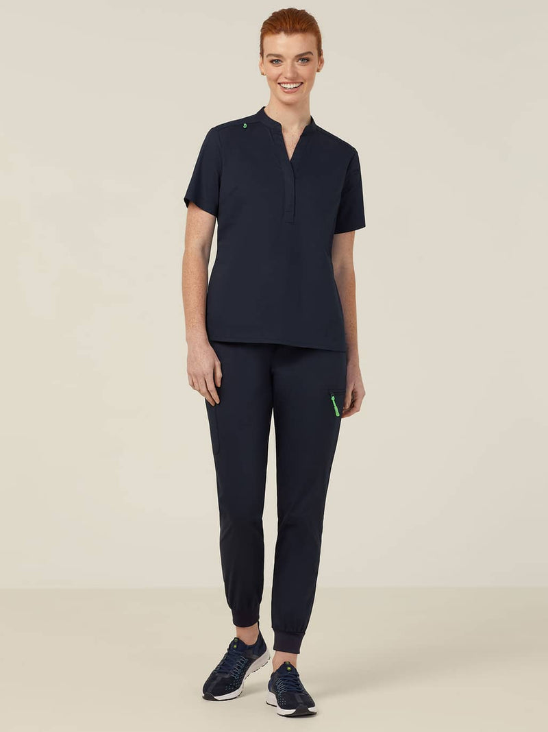 NNT CATUMM Blackburn Mandarin Collar Scrub Top Ladies – product photo