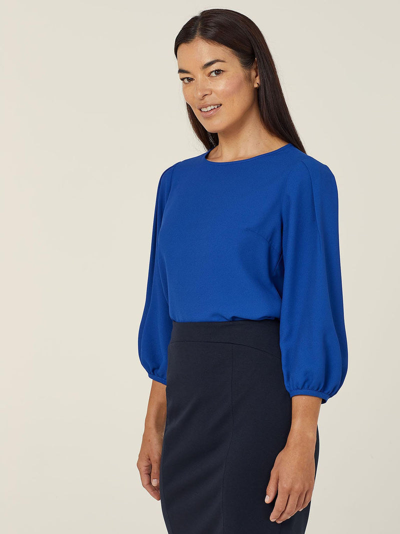 NNT CATUPM French Georgette 3/4 Sleeve Top Ladies – product photo