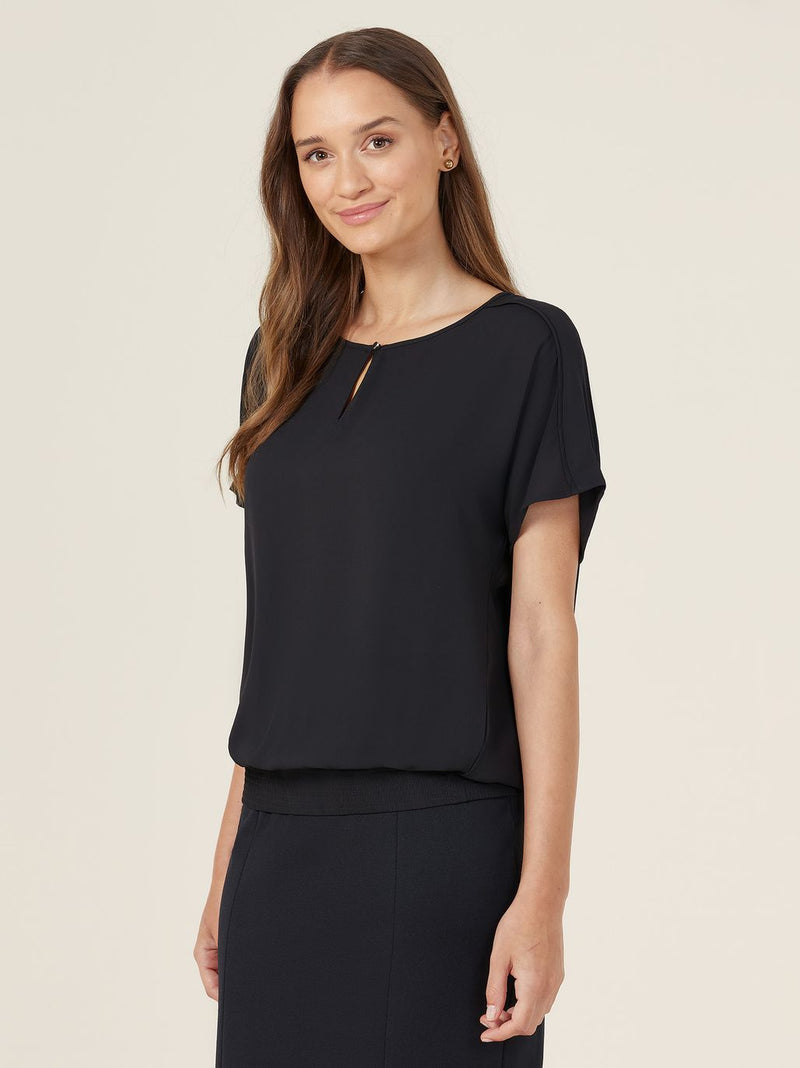 NNT CATUQT Georgie Short Sleeve Rib Hem Top Ladies – product photo