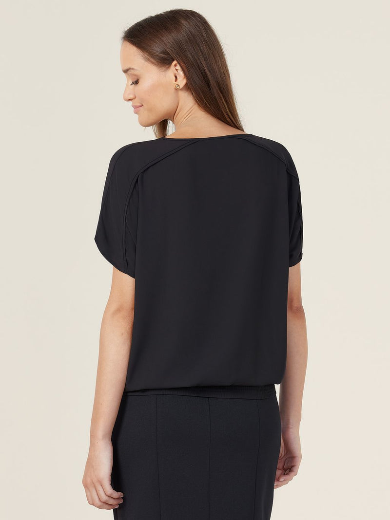 NNT CATUQT Georgie Short Sleeve Rib Hem Top Ladies – product photo