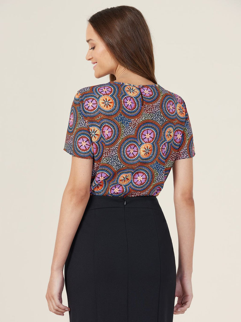 NNT CATUSV Polyester Print Bush Tucker Indigenous Blouse Ladies – product photo