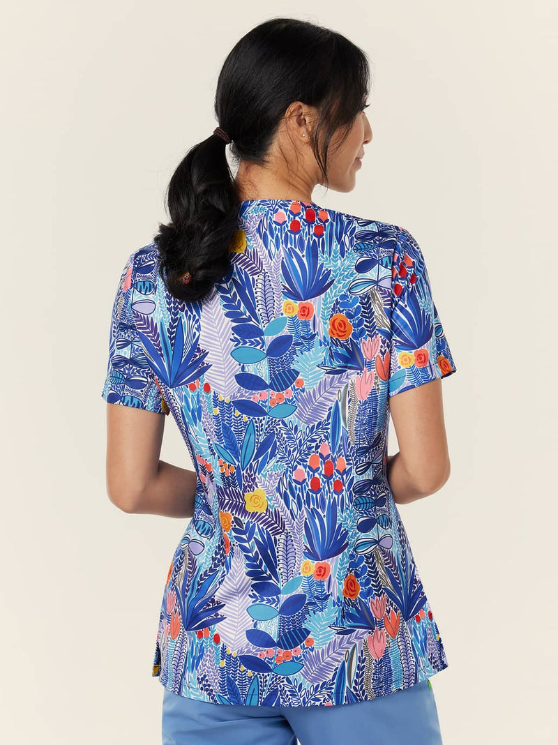 NNT CATUZ5 Abstract Blossom Print Scrub Top Ladies – product photo