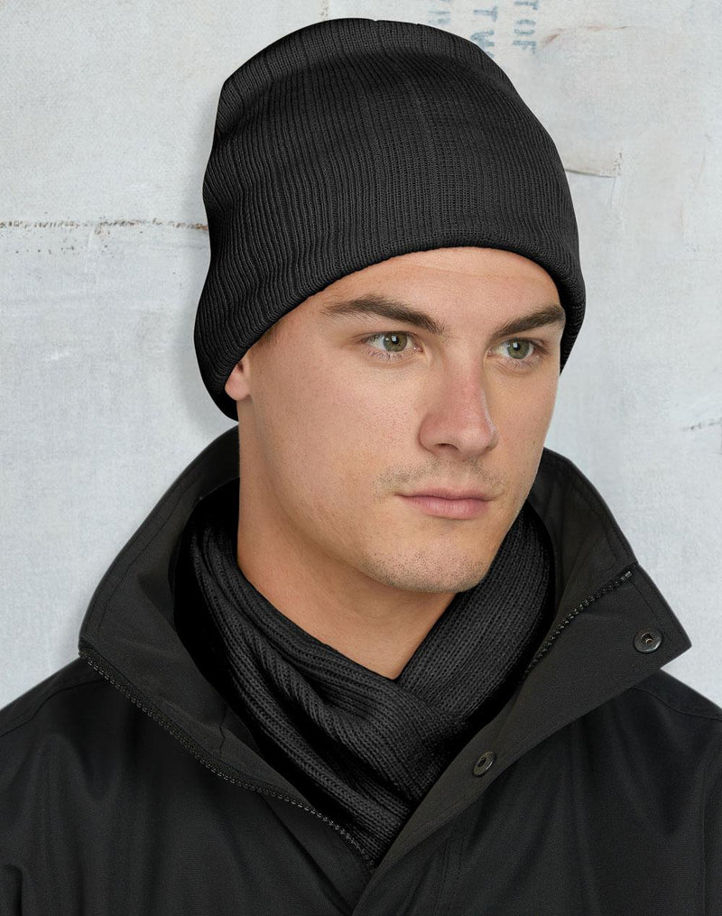 Winning Spirit CH64 Cable Knit Beanie with Fleece Head Band