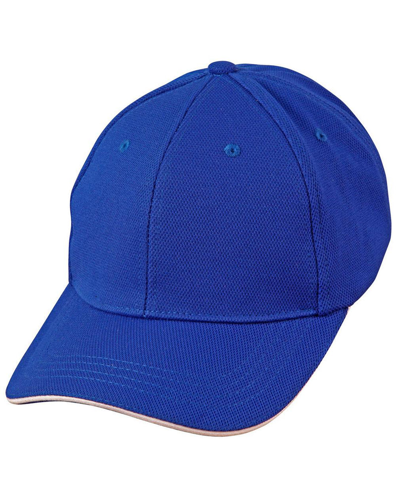 Winning Spirit CH72 Pique Mesh with Contrast Sandwich Cap