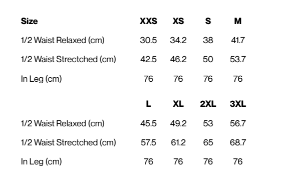 Size guide – Pulse Jogger Scrub Pant Ladies