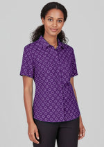Biz Collection CS948LS Florence Daisy Print Short Sleeve Shirt Ladies