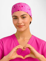 Inaura CSC246U Pink Printed Scrub Cap Unisex