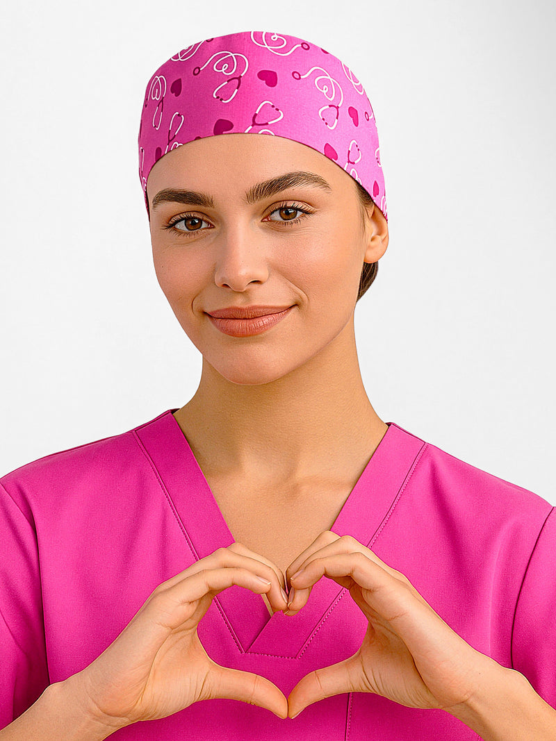Inaura CSC246U Pink Printed Scrub Cap Unisex