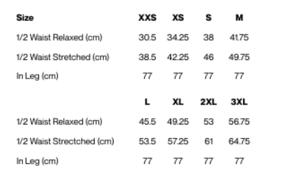Size guide – Riley Straight Leg Scrub Pant Ladies