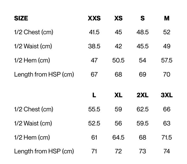 Size guide – Parks Zip Front Scrub Top Ladies