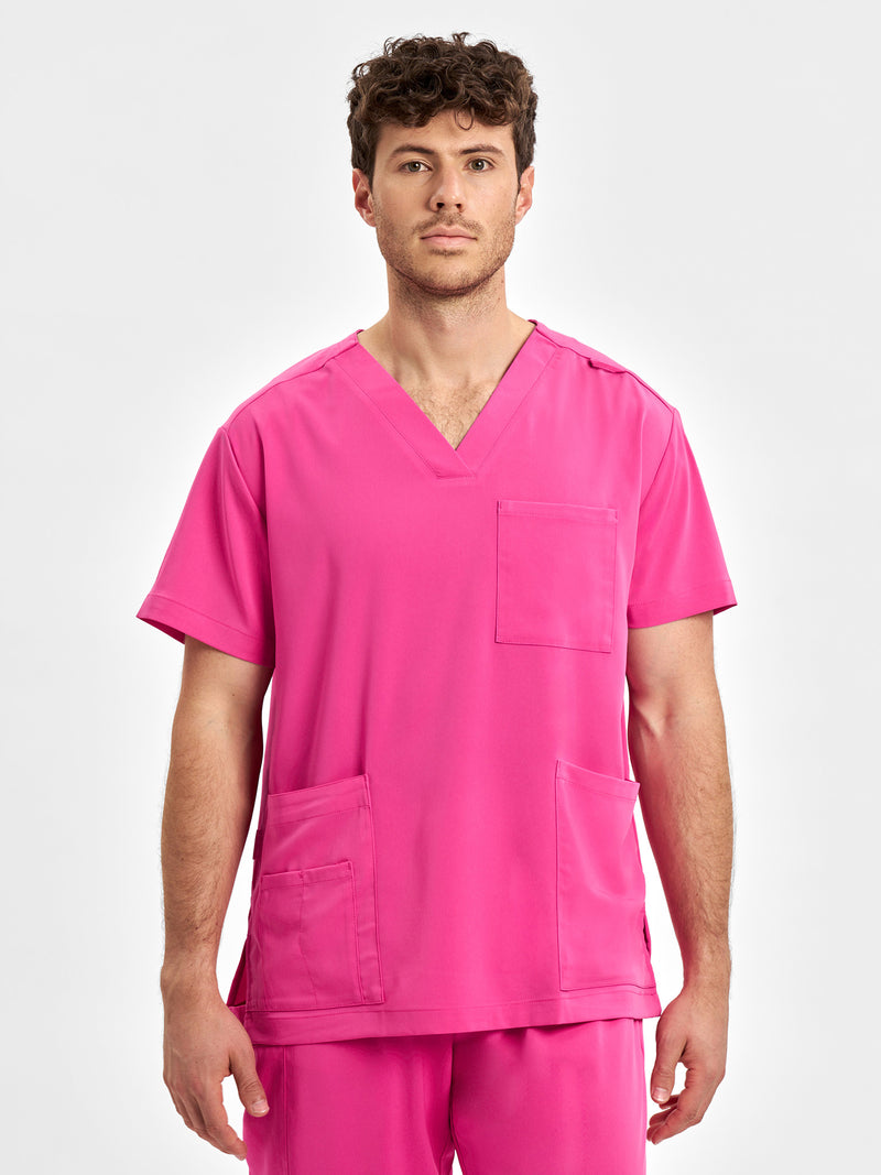 Inaura CST250US Pink V-Neck Scrub Top Unisex