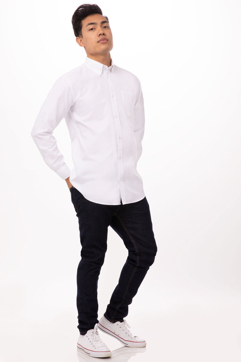 Chef Works D500-WHT Oxford Dress Shirt Mens – product photo