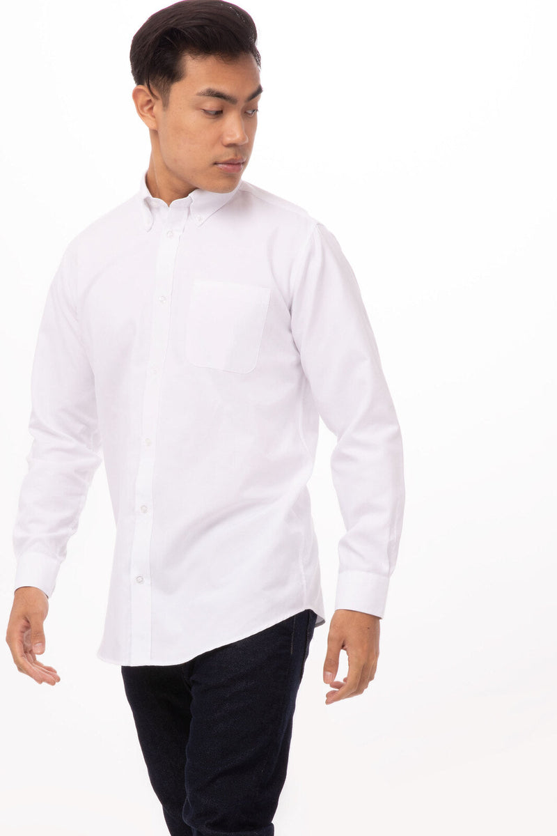 Chef Works D500-WHT Oxford Dress Shirt Mens – product photo