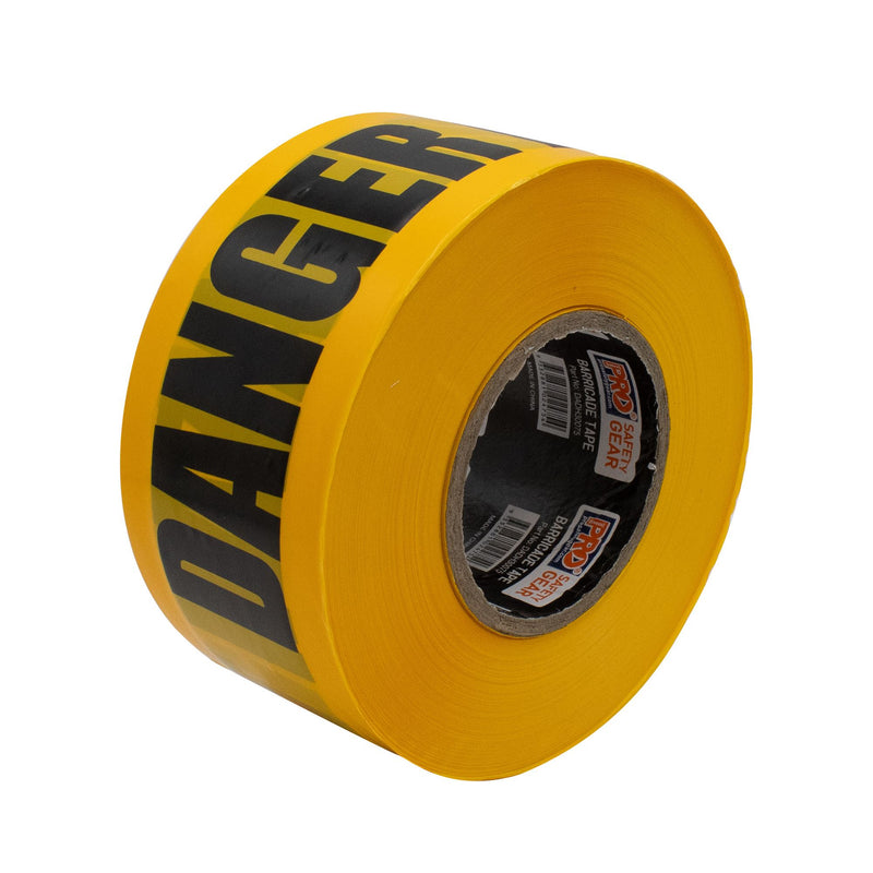 Barricade Tape - 300M X 75mm Danger Asbestos Dust Hazard Print