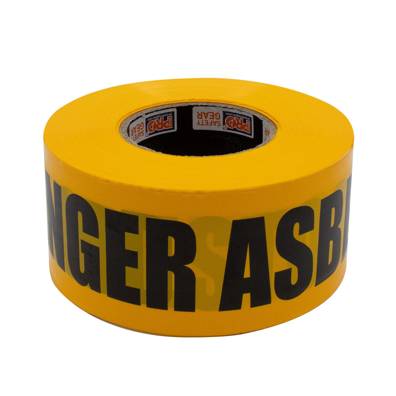 Barricade Tape - 300M X 75mm Danger Asbestos Dust Hazard Print