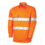 Regular Weight Cotton Hi-Vis Shirt With Reflective Tape - Closed Front (Plus Series)