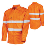 Ripstop L/S Vented Hi-Vis Cotton Shirt With Reflective Tape (Plus Series)