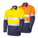 Tru Workwear DS2164T1 Lightweight Vented L/S Closed Front Hi-Vis Drill Shirt With Reflective Tape