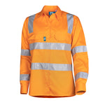 Lightweight VIC Rail Vented L/S Hi-Vis Drill Shirt With Reflective Tape Womens (Plus Series)