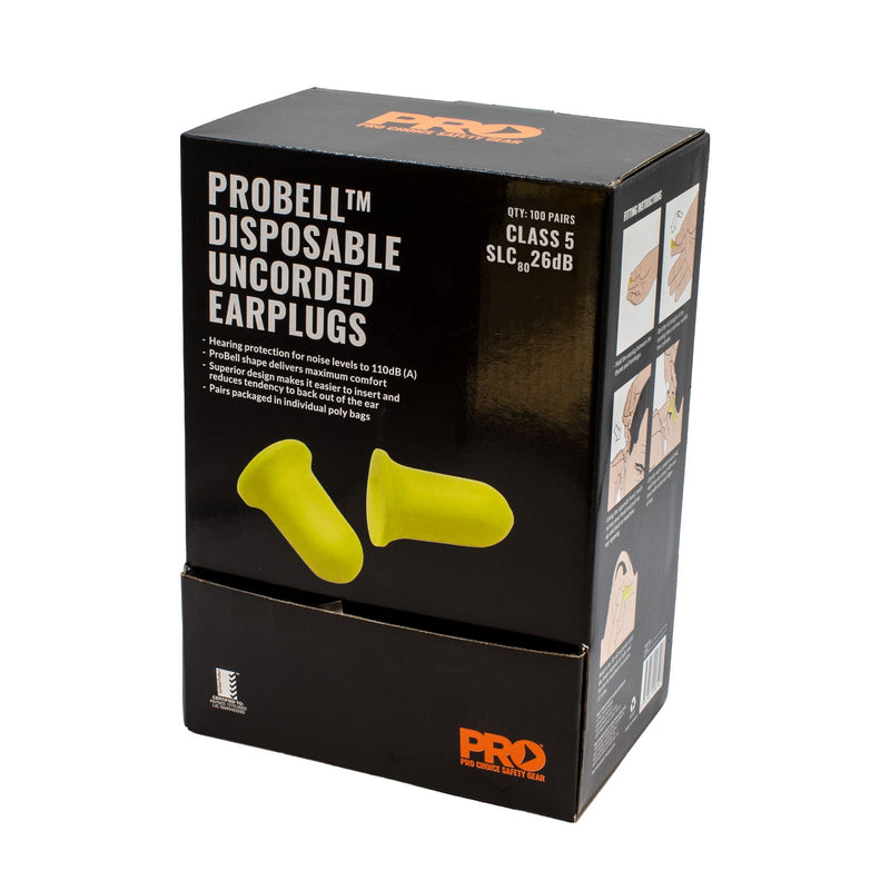 Probell Disposable Uncorded Earplugs (200 Pairs)