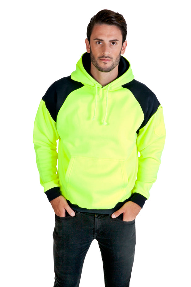 RAMO F303HPW Shoulder Contrast Panel Hoodie Mens – Hi Vis