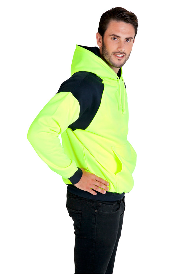 RAMO F303HPW Shoulder Contrast Panel Hoodie Mens – Hi Vis