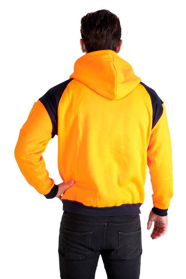 RAMO F303HZW Shoulder Contrast Zip Hoodie Mens – Hi Vis