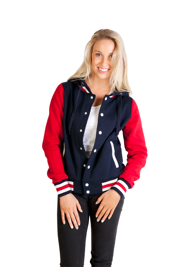 RAMO FB97UN 320gsm Varsity Jacket with Hood Ladies/Junior