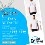 GILDAN 30 PACK - PREMIUM SOFTSTYLE 65000 (1 Pos Print)