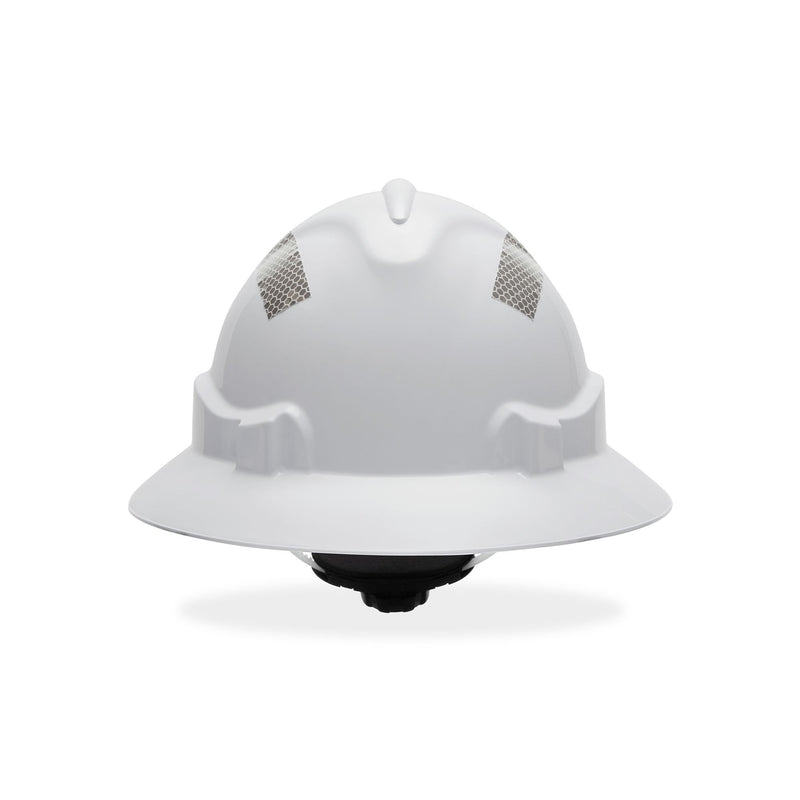 V6 Vented Full Brim Hard Hat White with Reflective Tape