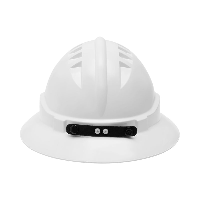 V6 Vented Full Brim Hard Hat Non-Metal w/ Lamp Bracket + Ratchet Harness