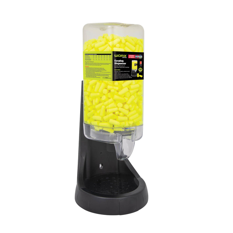 Force 360 HWRX973 Bullet Shaped Uncorded Earplugs with Dispenser (500 Pairs)