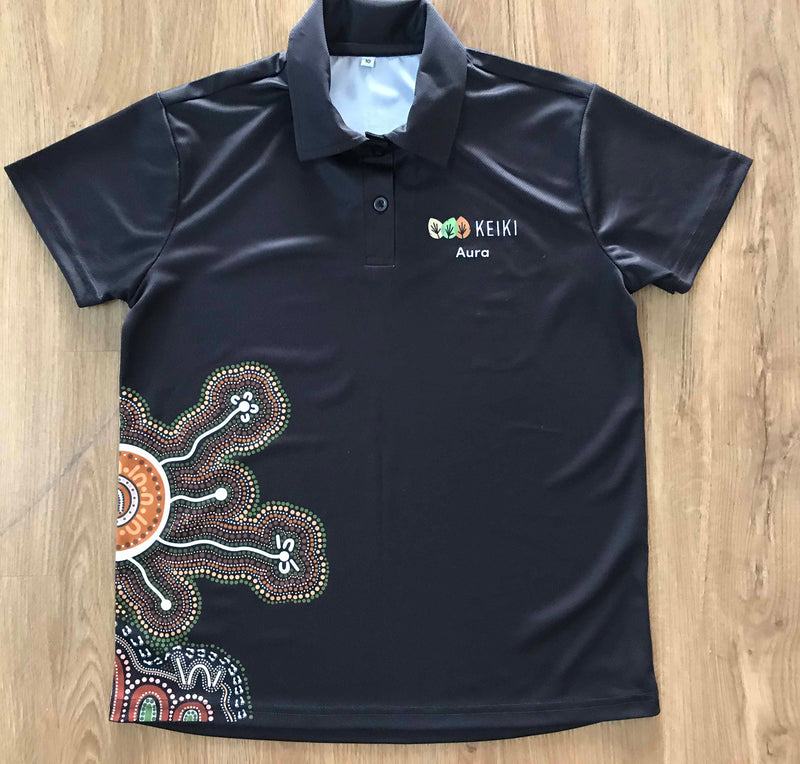 KEIKI Early Learning - Mens Indigenous Artwork Custom Polo (PRE ORDER)