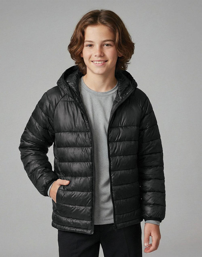 Winning Spirit JK67K Sustainable Lightweight Hooded Puffer Jacket Kids