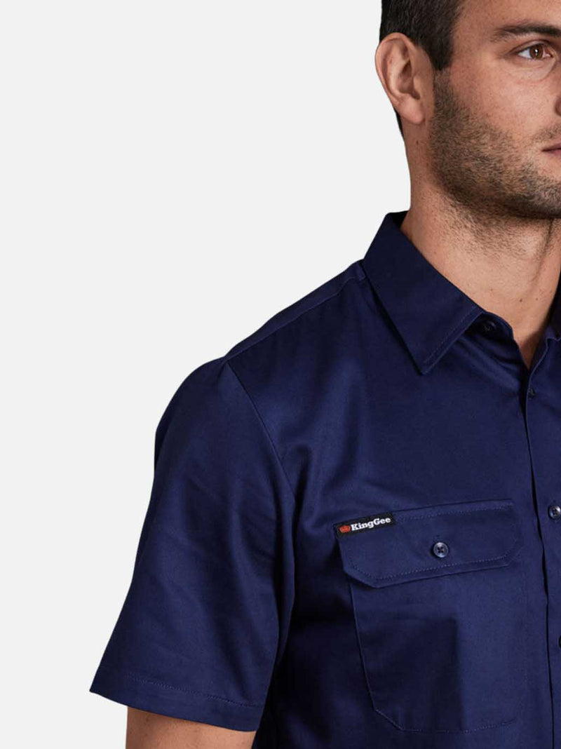 King Gee K04030 Originals Short Sleeve Open Front Cotton Drill Work Shirt Mens – product photo