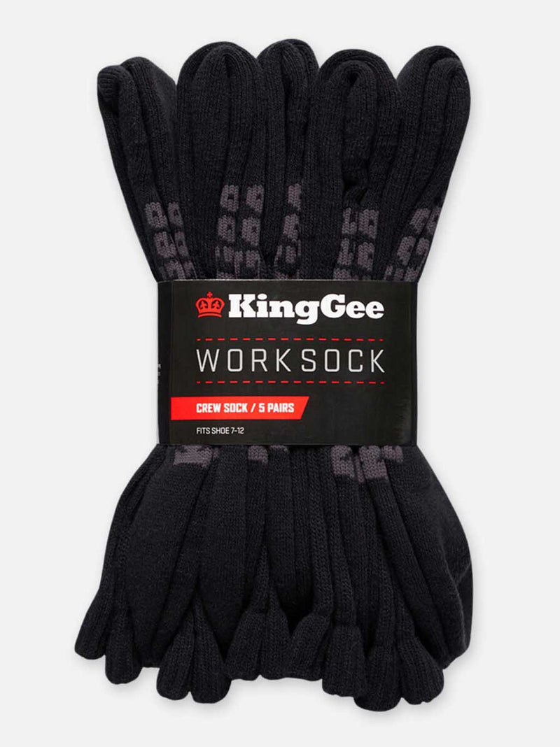 King Gee K09035 Cotton Crew Work Socks - 5 Pack – product photo