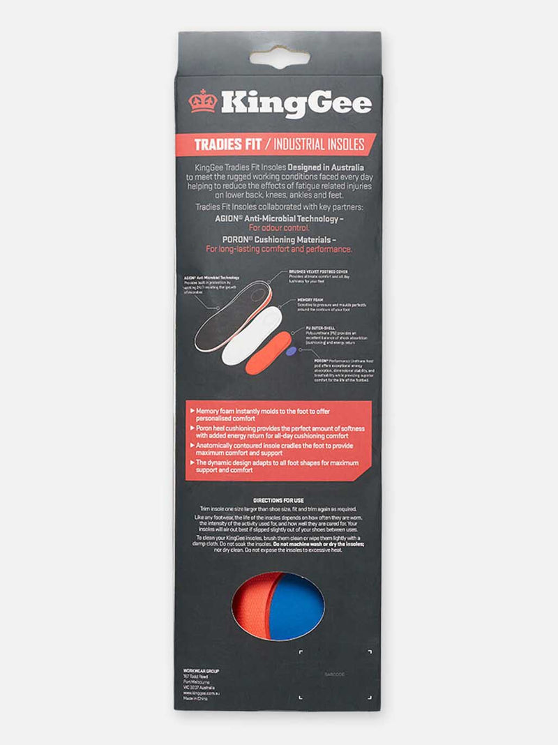 King Gee K09500 Tradie Memory Foam Insoles – product photo
