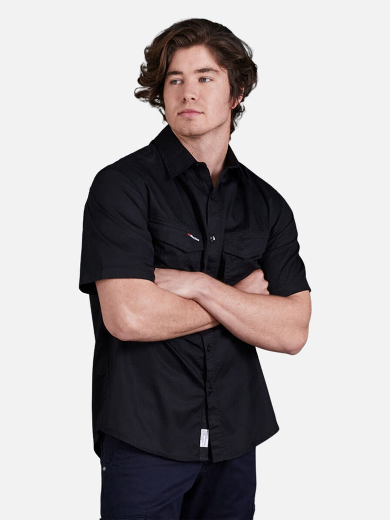 King Gee K14355 Tradies Lightweight Cotton Drill Short Sleeve Work Shirt Mens – product photo