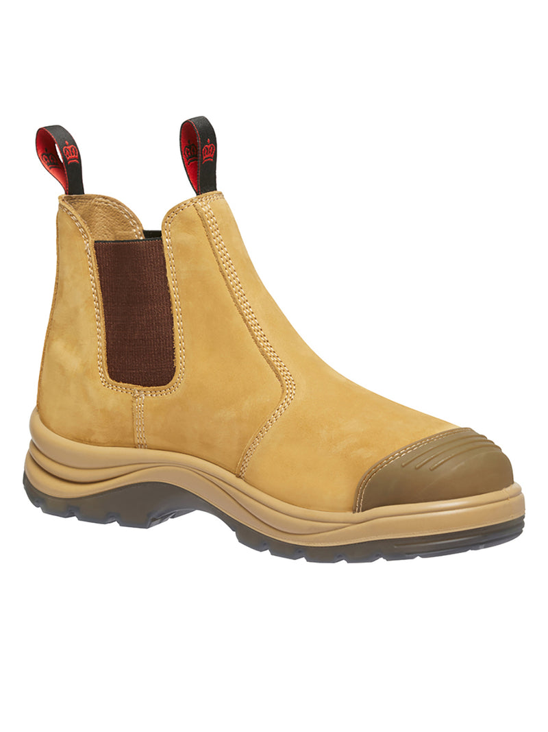 King Gee K25200 Tradie Gusset Steel Cap Safety Boots With Scuff Cap - Wheat – product photo