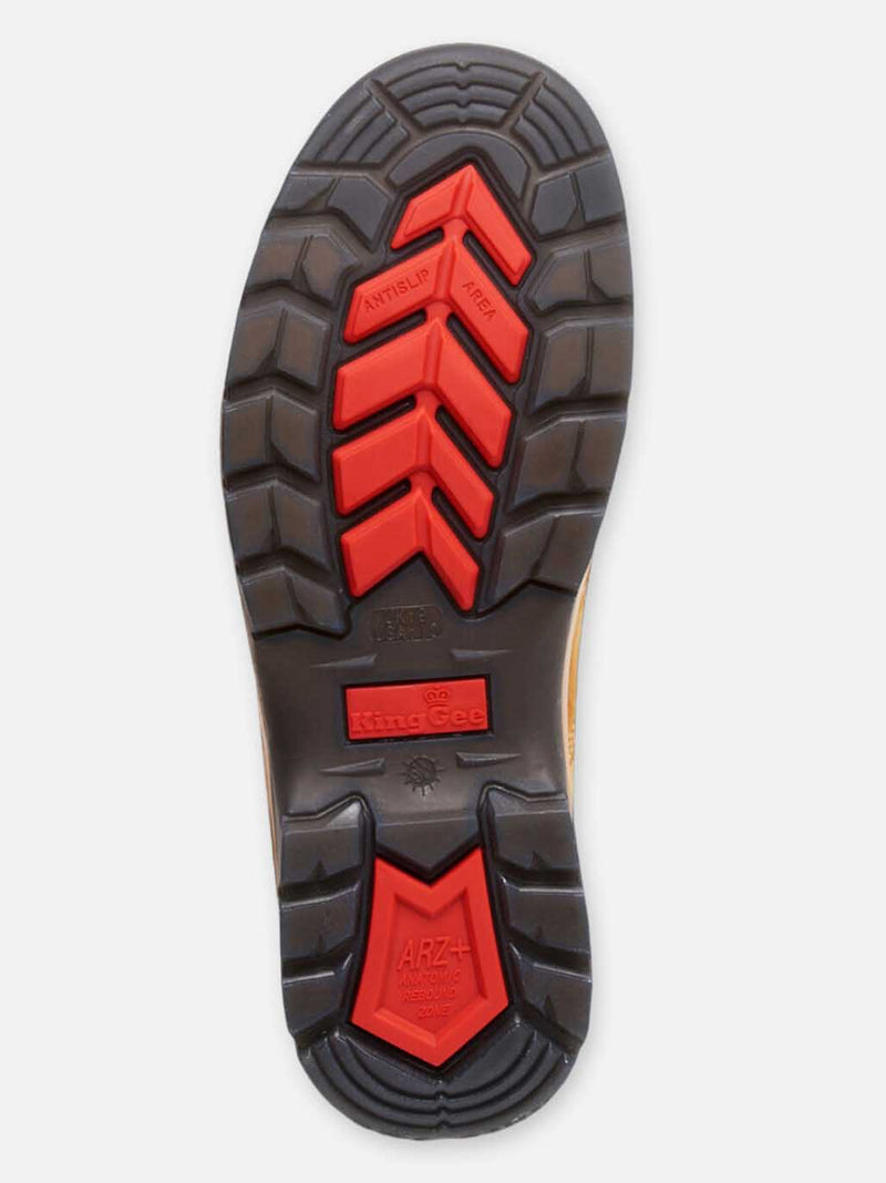 King Gee K25200 Tradie Gusset Steel Cap Safety Boots With Scuff Cap - Wheat – product photo