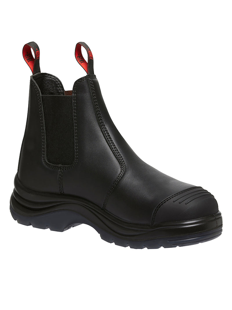 King Gee K25250 Tradie Gusset Steel Cap Safety Boots With Scuff Cap - Black – product photo