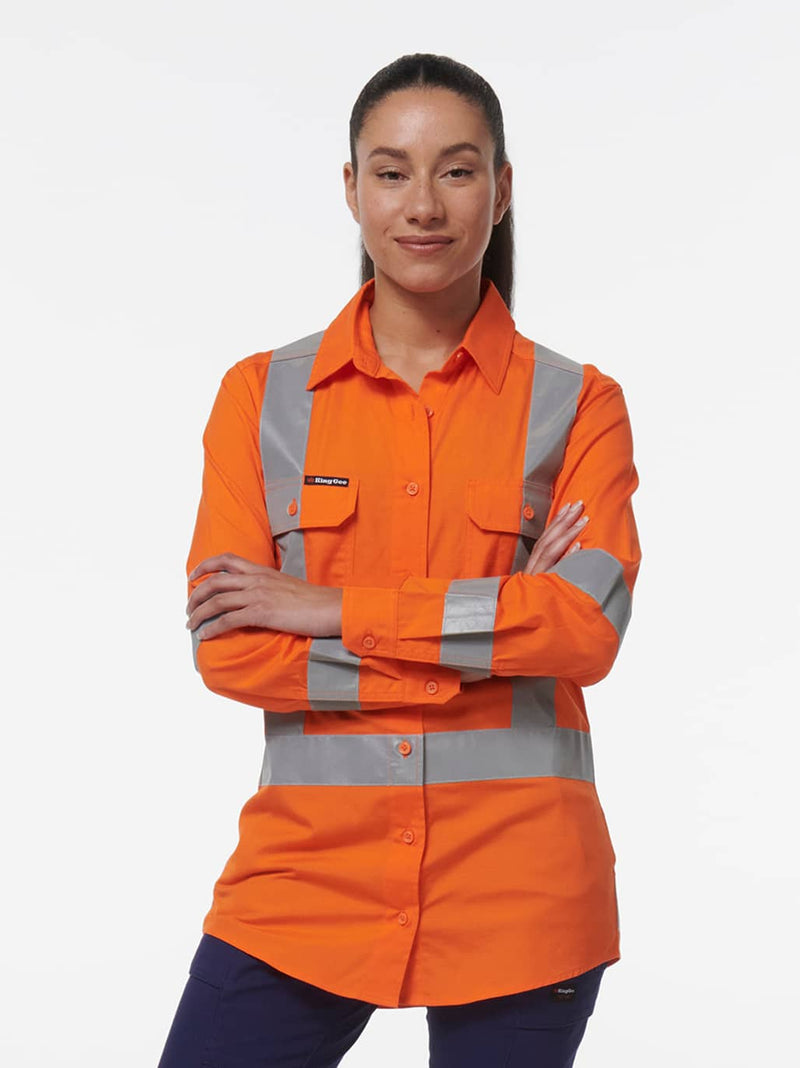 King Gee K44203 Workcool Vented NSW Rail Shirt Ladies – product photo