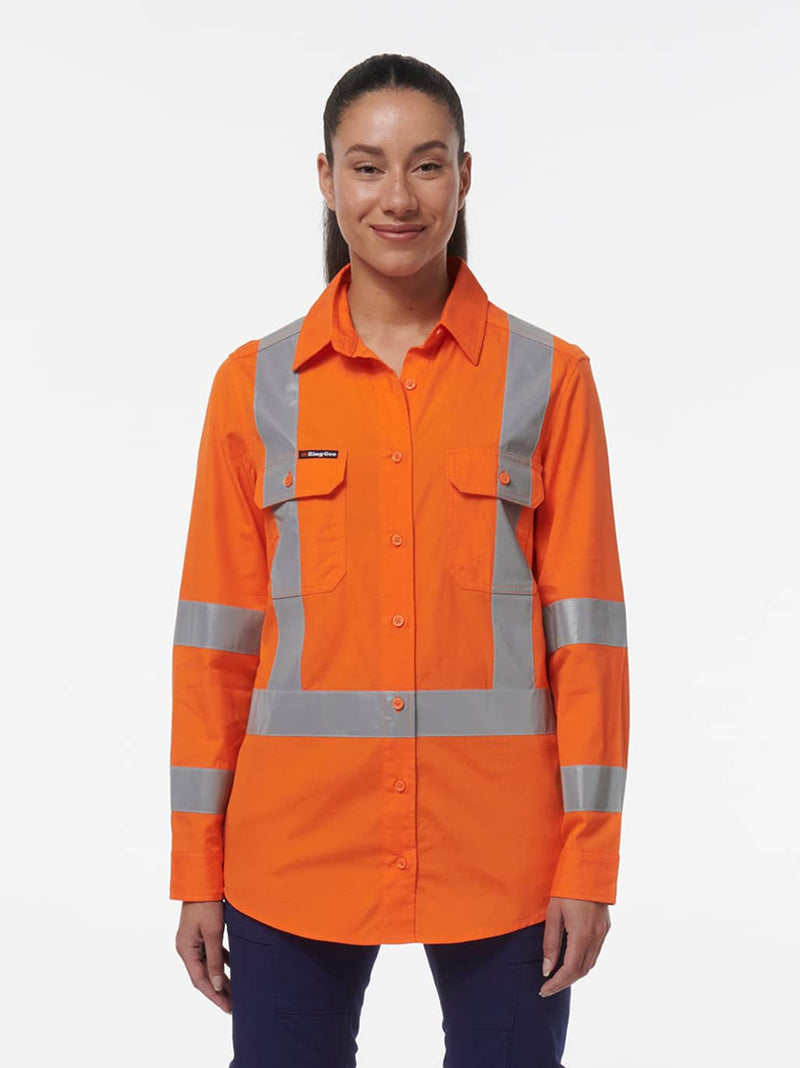 King Gee K44203 Workcool Vented NSW Rail Shirt Ladies – product photo
