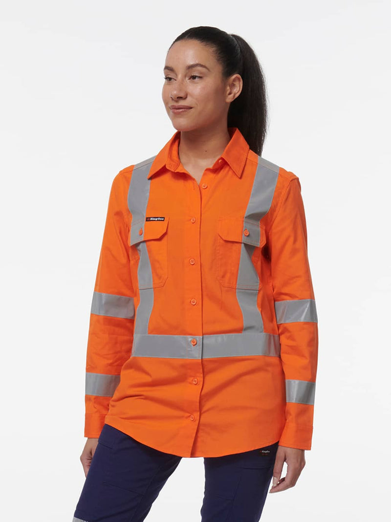 King Gee K44203 Workcool Vented NSW Rail Shirt Ladies – product photo