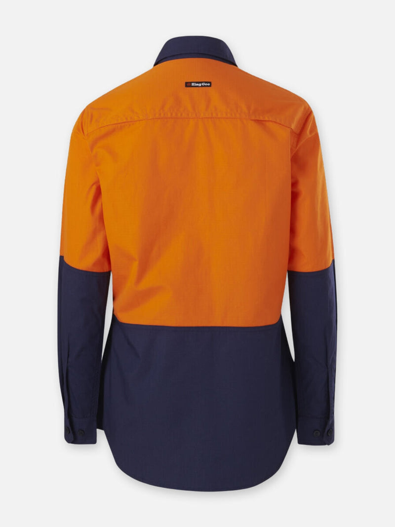 King Gee K44226 Workcool Vented Spliced Shirt Long Sleeve Ladies – product photo